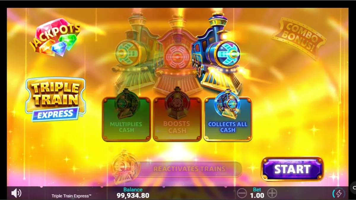 Triple Train Express slot neon futuristic theme