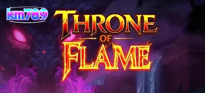 Naga api menjaga harta karun di puncak gunung dalam slot Thrown of Flame
